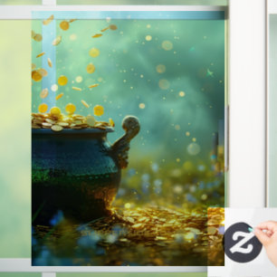 Autocollant Pour Fenêtre SlipperyJoe's Saint Patrick's Day grande marmite o