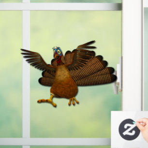 Autocollant Pour Fenêtre SlipperyJoe's Thanksgiving ailes de dinde coloré f