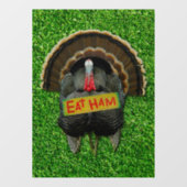 Autocollant Pour Fenêtre SlipperyJoe's Thanksgiving turkey grass manger du  (Feuille)
