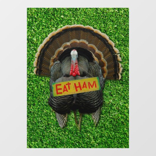 Autocollant Pour Fenêtre SlipperyJoe's Thanksgiving turkey grass manger du (Feuille)