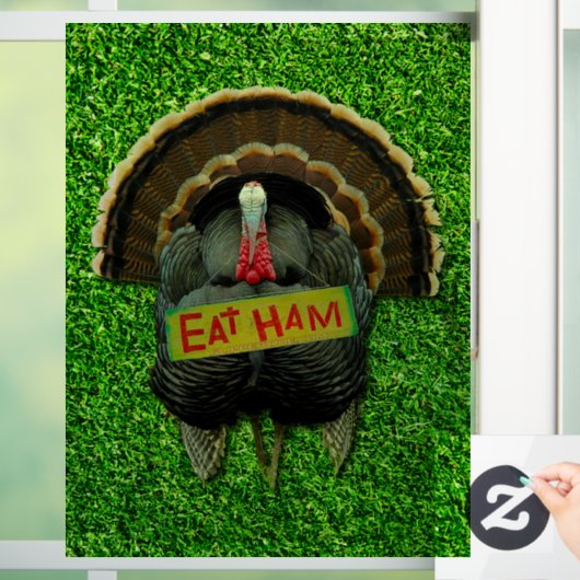 Autocollant Pour Fenêtre SlipperyJoe's Thanksgiving turkey grass manger du  (Maison)