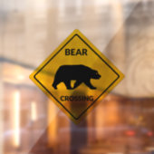 Autocollant Pour Fenêtre SlipperySignal de passage de l'ours de Joe silhoue (Feuille 2)