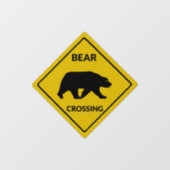 Autocollant Pour Fenêtre SlipperySignal de passage de l'ours de Joe silhoue (Feuille)