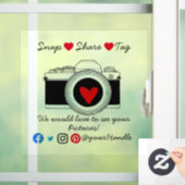 Autocollant Pour Fenêtre snap share, balise médias sociaux, petit business  (Maison)