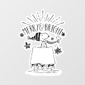 Autocollant Pour Fenêtre Snoopy and Woodstock - Merry & Bright (Feuille)