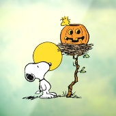Autocollant Pour Fenêtre Snoopy & Bois Nid Avec Jack O'Lantern (Feuille 3)