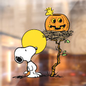 Autocollant Pour Fenêtre Snoopy & Bois Nid Avec Jack O'Lantern (Feuille 2)