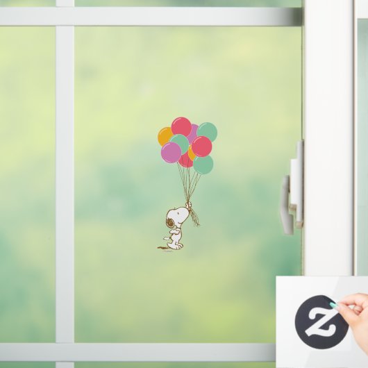Autocollant Pour Fenêtre Snoopy et ballons (Maison)