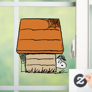 Autocollant Pour Fenêtre Snoopy Halloween Spider Web Doghouse