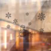 Autocollant Pour Fenêtre Snowman et chien en Neige (Feuille 2)