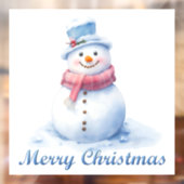 Autocollant Pour Fenêtre Snowman Joyeux Noël Clouer la fenêtre (Feuille 2)