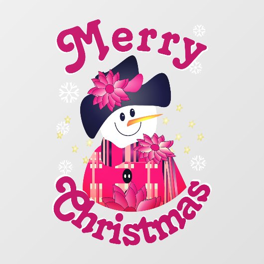 Autocollant Pour Fenêtre Snowman Salutation Fenêtre décorative Clouage (Feuille)