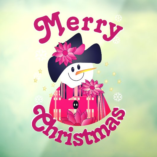 Autocollant Pour Fenêtre Snowman Salutation Fenêtre décorative Clouage (Feuille 3)