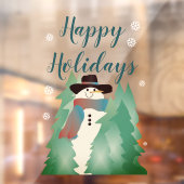 Autocollant Pour Fenêtre Snowman Whimsical Et Arbres (Feuille 2)