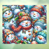 Autocollant Pour Fenêtre Snowmen Window Cling (Feuille 3)