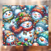 Autocollant Pour Fenêtre Snowmen Window Cling (Feuille 2)
