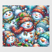 Autocollant Pour Fenêtre Snowmen Window Cling (Feuille)