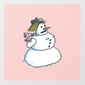 Autocollant Pour Fenêtre Snowwoman rose fenêtre agrafe (Feuille)