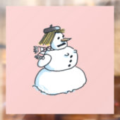 Autocollant Pour Fenêtre Snowwoman rose fenêtre agrafe (Feuille 2)