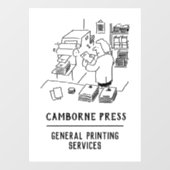 Autocollant Pour Fenêtre Société des services d'impression et d'impression (Feuille)