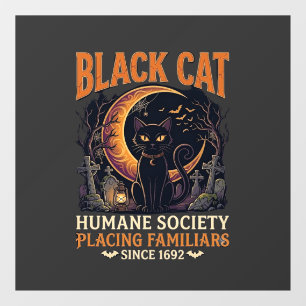 Autocollant Pour Fenêtre Société humanitaire du chat noir Halloween Croissa