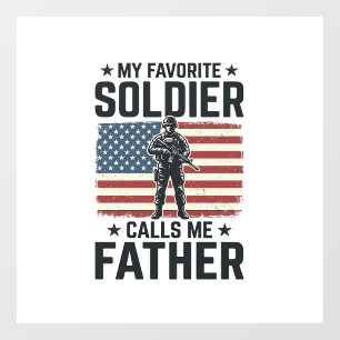 Autocollant Pour Fenêtre Soldat Patriotique Père Chemise Vintage Vector Des