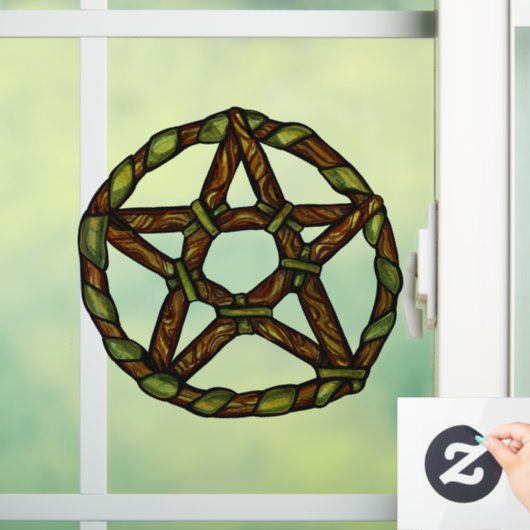 Autocollant Pour Fenêtre Sorcière verte Pagan Pentacle Nature Wicca (Maison)