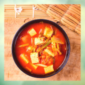 Autocollant Pour Fenêtre Soupe coréenne de Kimchi au tofu (Feuille 3)