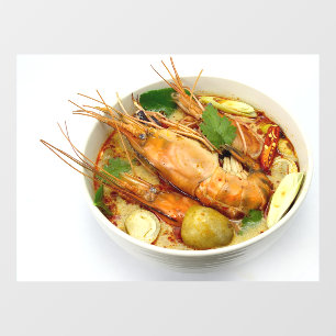 Autocollant Pour Fenêtre Soupe Épices aux Crevettes Soupe Aigre et Chaude R