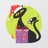 Autocollant Pour Fenêtre Souris Noir Chat Noir 1950 (Feuille)