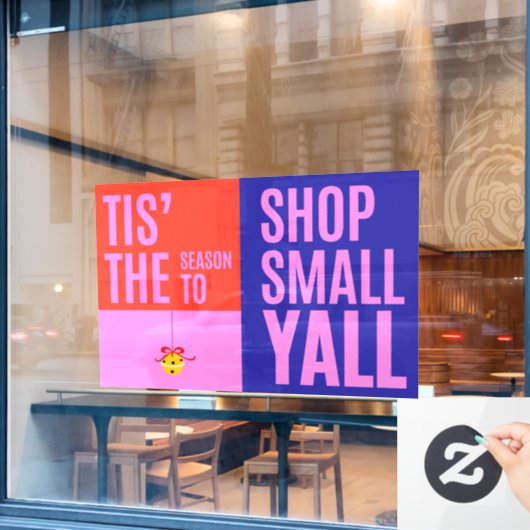 Autocollant Pour Fenêtre Soutenez les Petits Commerces Samedi des Commerces (Fenêtre de café)