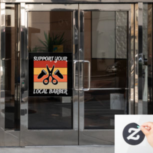 Autocollant Pour Fenêtre Soutenez Votre Coiffeur Local