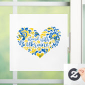 Autocollant Pour Fenêtre Soyez avec l'Ukraine lettrage et coeur (Maison)