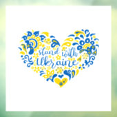 Autocollant Pour Fenêtre Soyez avec l'Ukraine lettrage et coeur (Feuille 3)