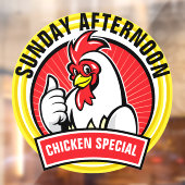 Autocollant Pour Fenêtre Spécialité de poulet du restaurant (Feuille 2)