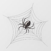 Autocollant Pour Fenêtre Spider d'Halloween géant dans son Web (Feuille)