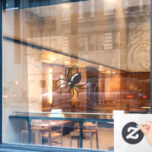 Autocollant Pour Fenêtre Spider d'Halloween géant dans son Web