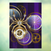 Autocollant Pour Fenêtre Spider Steampunk sur Arrière - plan pourpre (Feuille 3)