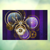 Autocollant Pour Fenêtre Spider Steampunk sur Arrière - plan pourpre (Feuille 3)