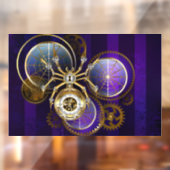 Autocollant Pour Fenêtre Spider Steampunk sur Arrière - plan pourpre (Feuille 2)