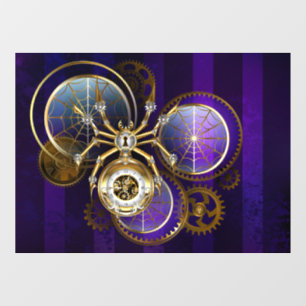 Autocollant Pour Fenêtre Spider Steampunk sur Arrière - plan pourpre