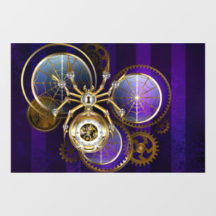 Autocollant Pour Fenêtre Spider Steampunk sur Arrière - plan pourpre