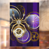 Autocollant Pour Fenêtre Spider Steampunk sur Arrière - plan pourpre (Feuille 2)