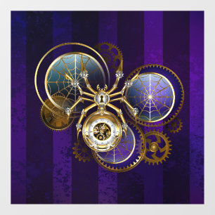 Autocollant Pour Fenêtre Spider Steampunk sur Arrière - plan pourpre