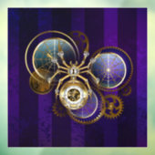 Autocollant Pour Fenêtre Spider Steampunk sur Arrière - plan pourpre (Feuille 3)