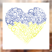 Autocollant Pour Fenêtre Spiral tourbillons mehandi coeur drapeau ukrainien (Feuille 2)