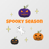 Autocollant Pour Fenêtre Spooky Season Ghost and Pumpkins Window Cling (Feuille)