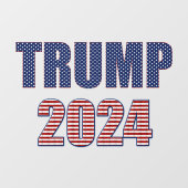 Autocollant Pour Fenêtre Stars and Stripes Typographie Trump 2024 (Feuille)