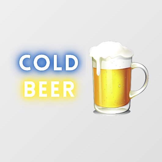 Autocollant Pour Fenêtre Station d'essence Cold Beer (Feuille)