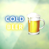 Autocollant Pour Fenêtre Station d'essence Cold Beer (Feuille 3)